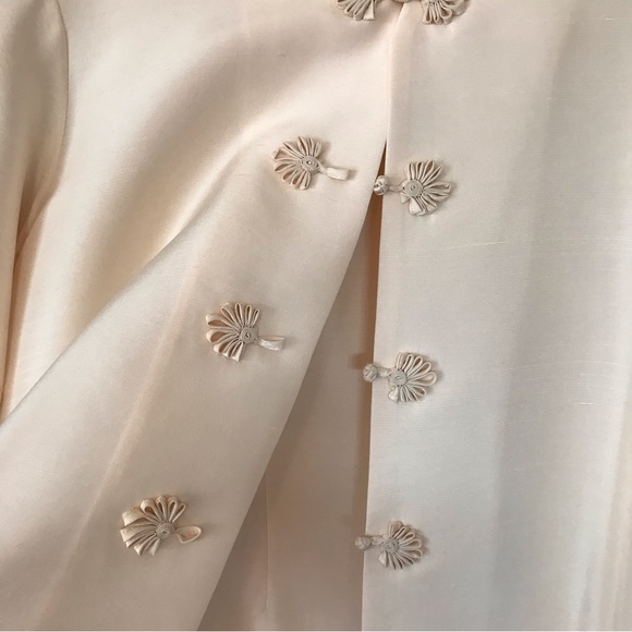 APRIL CORNELL | Vintage 100% Silk Peach Sheath MIDI Dress w/ Jacket Size M EUC - Picture 8 of 16